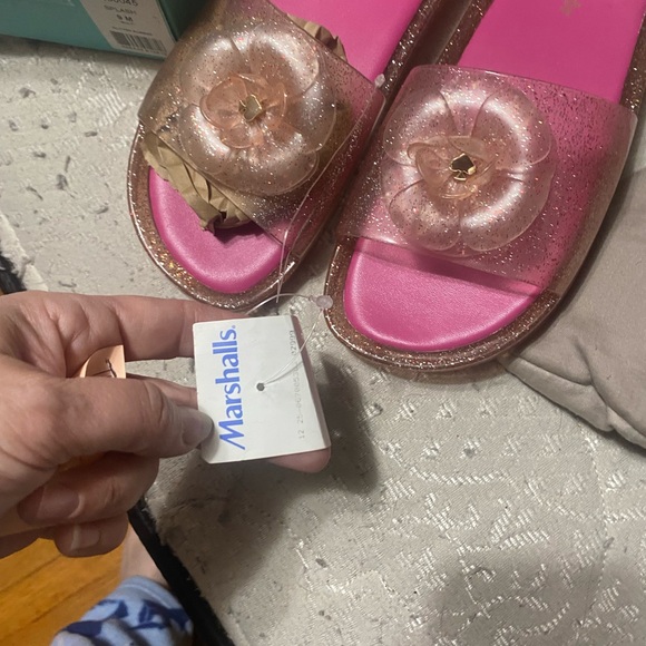 Kate Spade Pink Glitter Slide Sandals - Picture 5 of 5